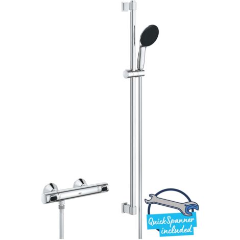 Grohe – Mitigeur thermostatique de douche 34805001 – Douchette Vitalio Start 110 – Barre de douche 90 cm – Débit 8,7 l/min à 3 bars