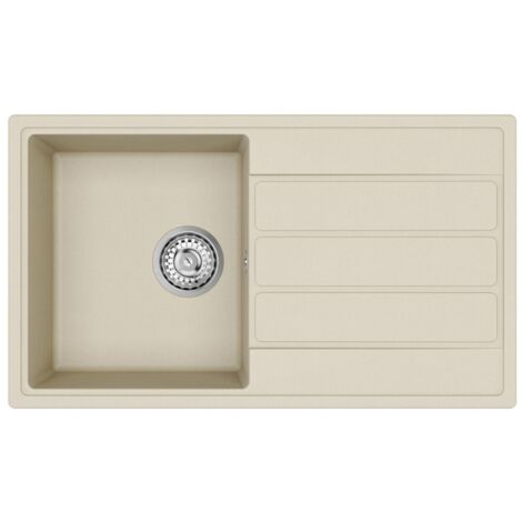 Swiss Aqua Technologies – Évier 1 bac 76x44 cm avec égouttoir réversible en granit – SATSINKGE3J – Surface non poreuse, 2 trous robinetterie pré-percés (1/3)