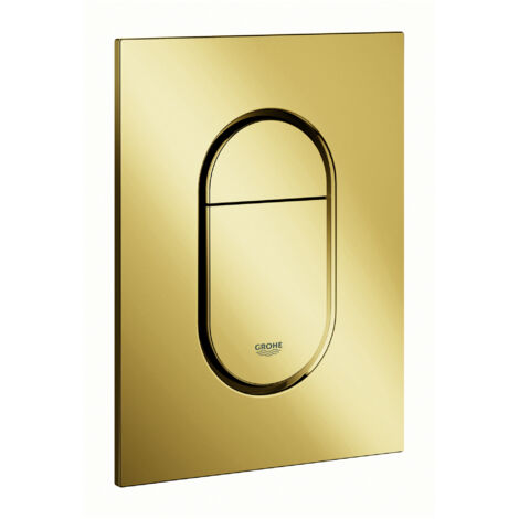 Grohe – Plaque de commande WC Cool Sunrise – Montage vertical 130 x 172 mm – Technologie EcoJoy pour consommation réduite – ABS chromé