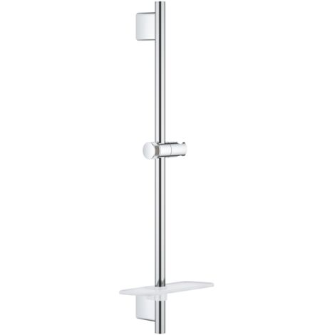 Barre de douche 60 cm en métal chromé GROHE StarLight – Tablette EasyReach incluse – Système de fixation QuickFix Plus