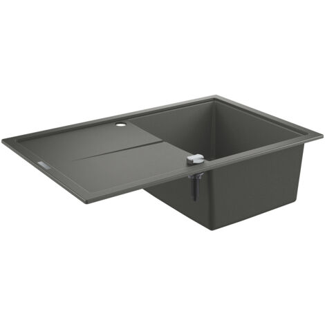 Grohe K400 Evier en quartz composite avec égouttoir réversible 780x500 mm, gris granite (G31639AT0-G) (1/4)