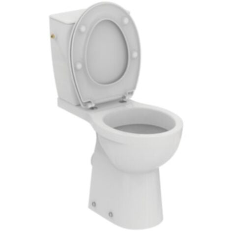 Ideal Standard Ulysse+ WC à poser PMR sans bride avec kit de fixation au sol + abattant thermodur et charnières inox, blanc (P014901)