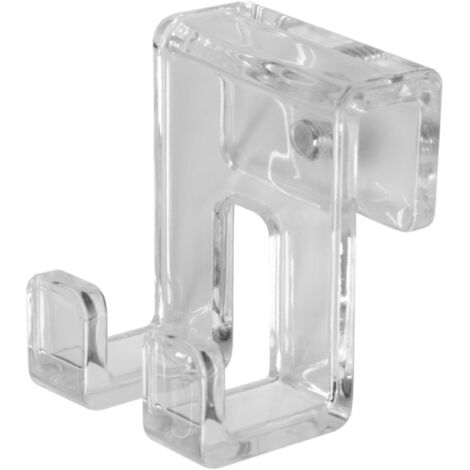 Swiss Aqua Technologies Double crochet suspendu en acrylique pour écran de douche SAT Walk-In, transparent (SATWIHACEKPLAST) (1/3)