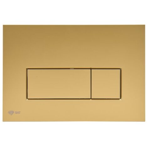 Swiss Aqua Technologies – Plaque de commande WC double touche SATATGM – Acier inoxydable PVD or mat – Résistante aux rayons UV – Dimensions 24,7 x 16,5 cm (1/4)