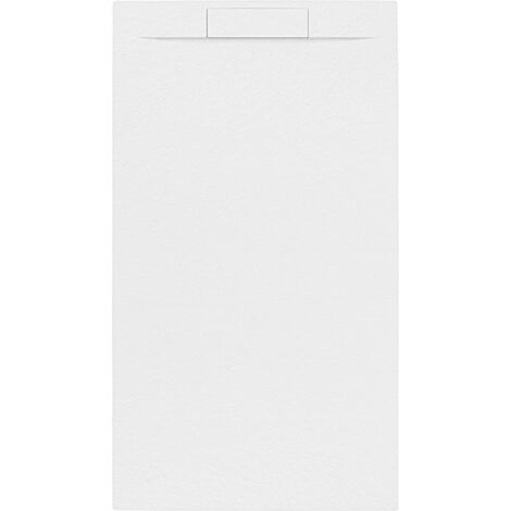 Swiss Aqua Technologies – Receveur de douche 140x90cm SATFU14090BL – Marbre coulé blanc – Surface antibactérienne et antidérapante – À poser ou encastrer (1/5)