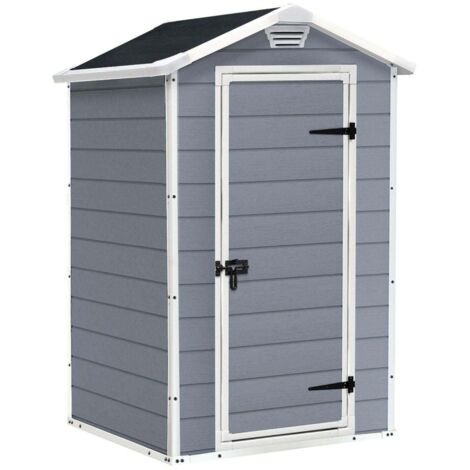 Keter – Abri de jardin résine 128 x 94 x 196 cm – Étanche et isolé – Armature aluminium – Porte verrouillable et plancher inclus