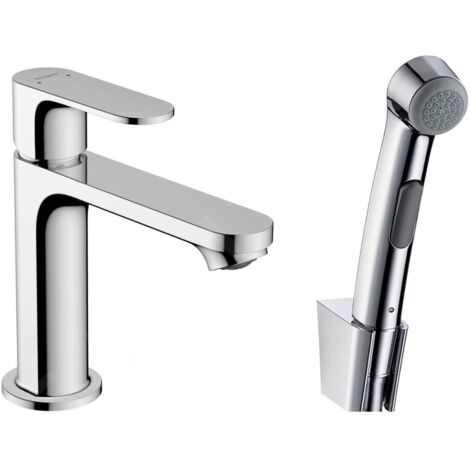 Hansgrohe – Mitigeur de lavabo avec douchette bidet – Finition chrome – Hauteur 198 mm – Débit EcoSmart 4,7 l/min – 72215000 (1/5)