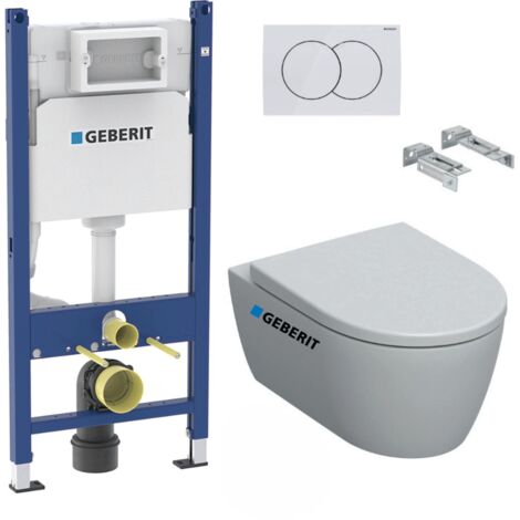 Pack WC Bati-support Geberit Duofix + WC sans bride Geberit iCon ...