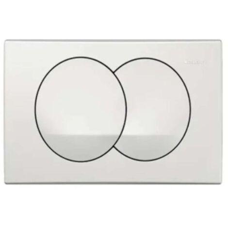 Geberit – Plaque de déclenchement WC 246x164mm – Blanc – Pour réservoirs Delta – Rinçage 2 volumes – Force de déclenchement < 20N