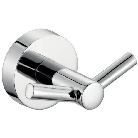 Crochet double de salle de bain en laiton, fixation sans vis, chrome (6856.0) (1/2)