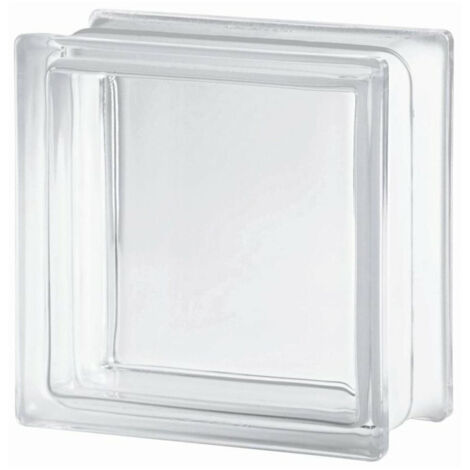 Glassblocks Luxfera brique de verre 19x19x8 cm, verre transparent brillant (CL1908C)