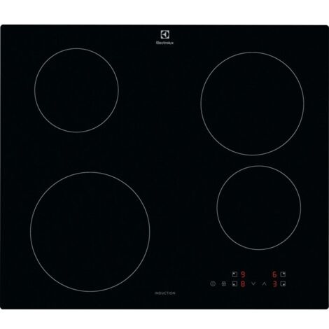 Electrolux – Plaque induction 4 foyers 59cm – Vitrocéramique noire – Installation intégrée – Commandes tactiles – Sécurité enfants et arrêt automatique - LIB60420CK (1/6)