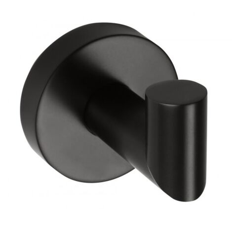 Patère simple murale DARK en laiton noir 5,5 x 5,5 x 6,5cm (1/3)