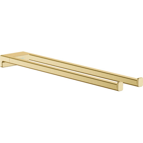 Hansgrohe – Porte-serviettes double 45 cm en métal – Finition chrome brillant – Fixation encastrée – Distance entre trous 26 mm – 41770140