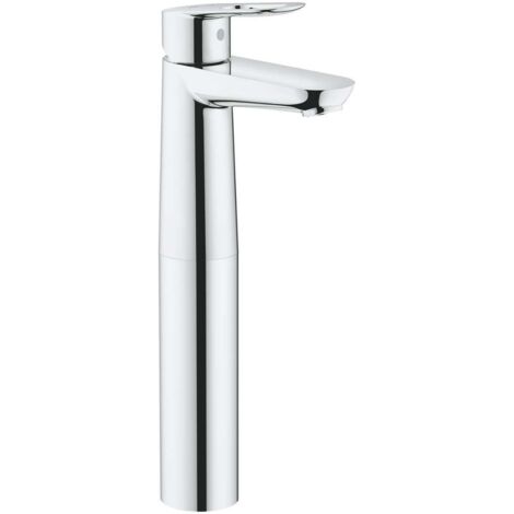 Mitigeur de lavabo monotrou chrome – Finition GROHE StarLight – Bec long 107 mm – Débit 5 l/min – Économie d'eau intégrée (1/5)