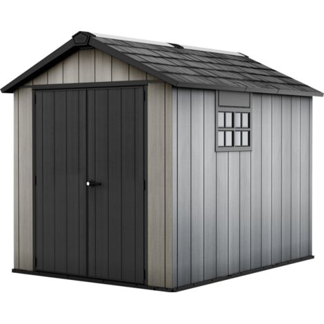 Keter – Abri de jardin en résine à peindre 229x287x242 cm – Surface 6,6 m² – Structure polypropylène renforcée – Résistant aux intempéries