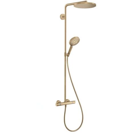 Hansgrohe – Colonne de douche thermostatique Showerpipe 3 jets – Douche de tête 240mm – Type de jet PowderRain – Flexible 1,60m – 27633140