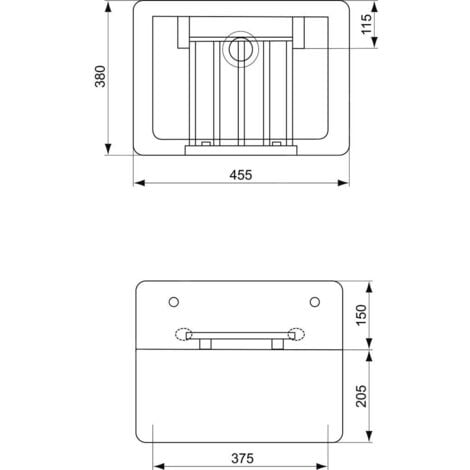 Porcher Poste d'eau 46 x 38 cm avec grille porte seau, blanc (S593901)
