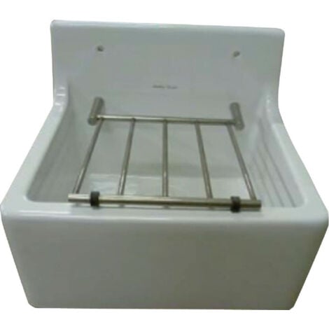 Porcher Poste d'eau 46 x 38 cm avec grille porte seau, blanc (S593901)