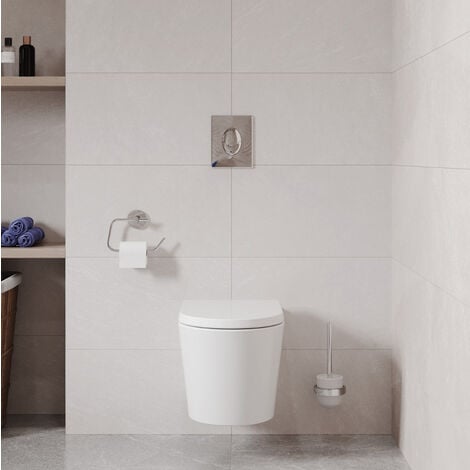 Pack WC Rapid SL autoportant GROHE + cuvette sans bride SAT, fixations cachées + plaque Skate Air chrome (ProjectSATrimless-2)