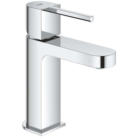 Grohe – Mitigeur monocommandé pour lavabo – Levier métallique – Limiteur de température – Surface chromée – Montage monotrou – Économie d'eau 5,7 l/min (1/10)