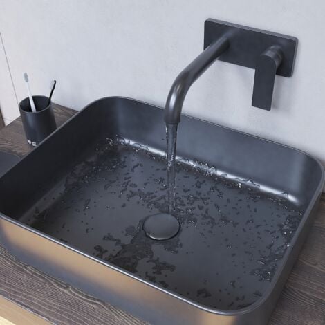 Swiss Aqua Technologies Bonde à écoulement libre Infinitio 5/4 ' sans trop plein pour lavabos et vasques, noir mat (PZATKABKM)
