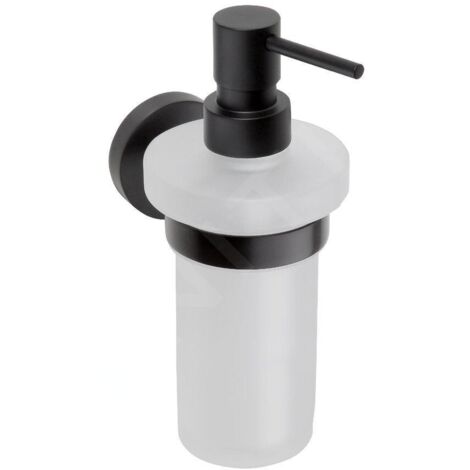 BEMETA Distributeur de savon mural DARK en laiton noir et verre 230ml (104109010) (1/5)