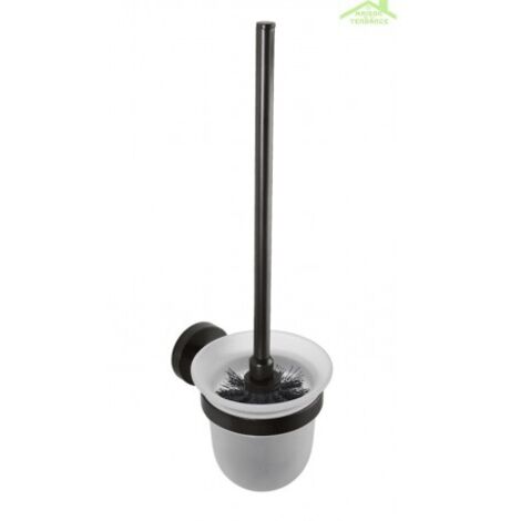 BEMETA Nero Porte-balai de WC mural en laiton noir et bol en verre 37x14x9,5cm (104113010) (1/5)
