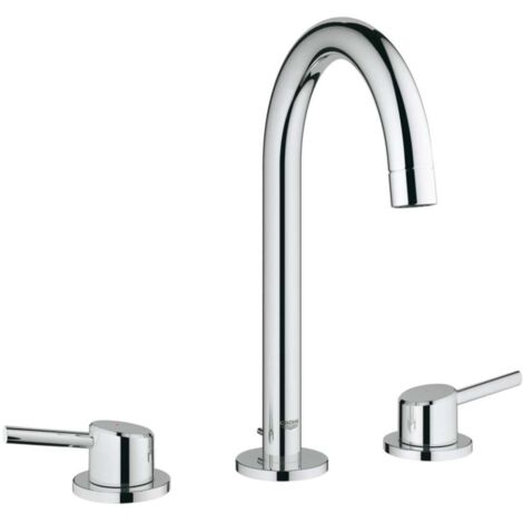 Grohe – Mitigeur de lavabo encastré 3 trous – Finition chromée StarLight – Système de fixation rapide QuickFix – Économie d'eau intégrée (1/5)