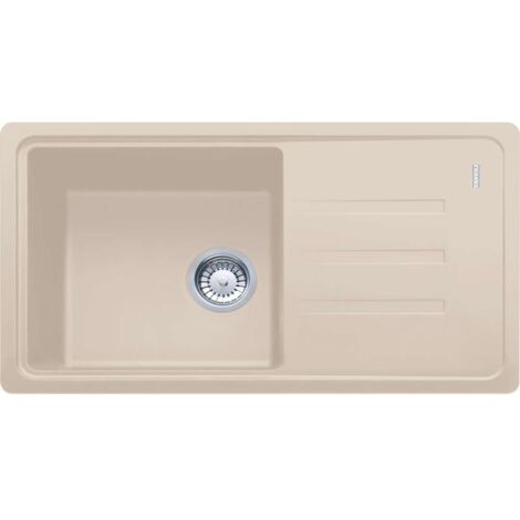 Franke – Évier en fragranit 1 bac réversible 78x44 cm – Couleur sahara – Montage sur plan – 4 emplacements de perçage (1/3)