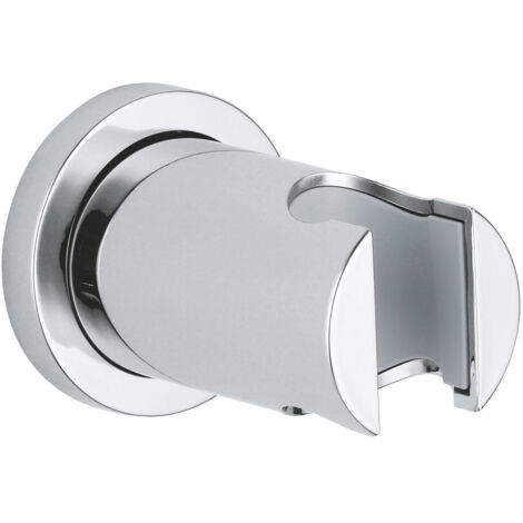 Support mural pour douchette Rainshower chromé – Non orientable – Rosace ronde – GROHE StarLight chrome éclatant
