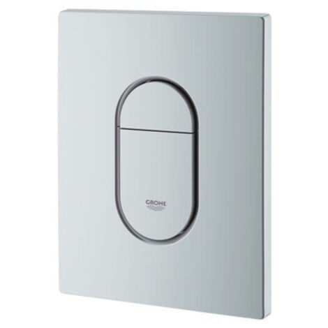 Grohe – Plaque de commande WC Arena Cosmopolitan – Montage vertical – Finition chromée mat – Double touche interrompable – Technologie EcoJoy® (1/5)