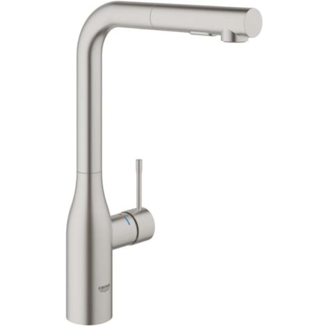 Mitigeur d’évier haut avec douchette extractible – Montage monotrou – Finition GROHE PVD – Angle de rotation 360° – 30270DC0