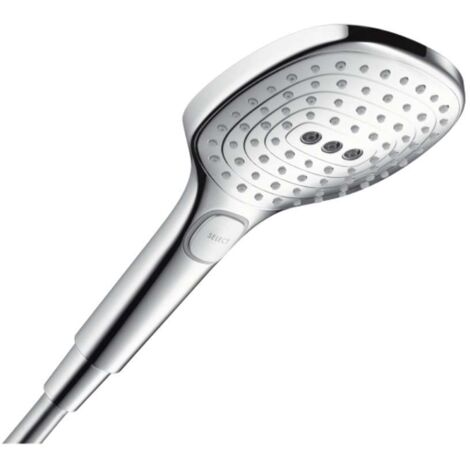 Hansgrohe – Douchette Raindance Select E 120 EcoSmart 3 jets – Chrome – Débit 9 l/min – Système anticalcaire – 26521000