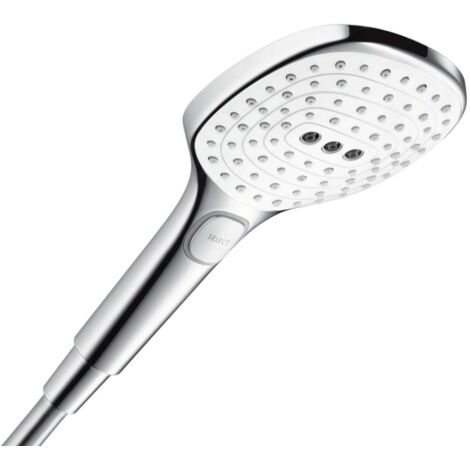 Hansgrohe – Douchette à main 120mm 3 jets EcoSmart 9 l/min – Finition blanc/chrome – Technologie QuickClean – 26521400 (1/10)