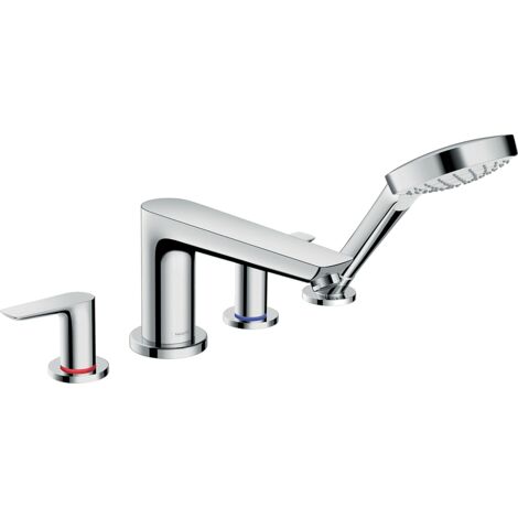 Hansgrohe – Mitigeur de baignoire 4 trous – Débit 22 l/min – Longueur bec 196 mm – Clapet anti-retour – Installation sur corps d’encastrement – 71748000