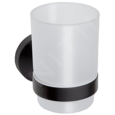 Porte-verre DARK en laiton noir et en verre 7x9,5x10,5cm (104110010) (1/5)