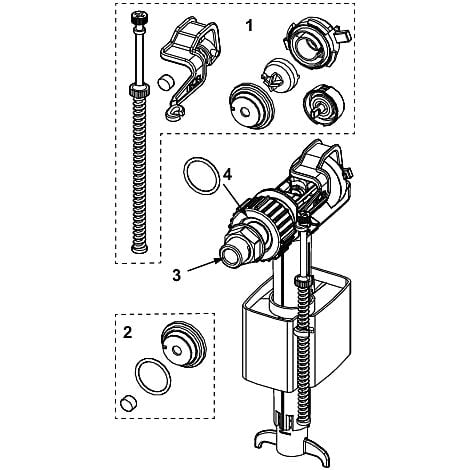 Tece Robinet flotteur F 10 compatibilité universelle pour réservoirs encastrés et suspendus (9820353)