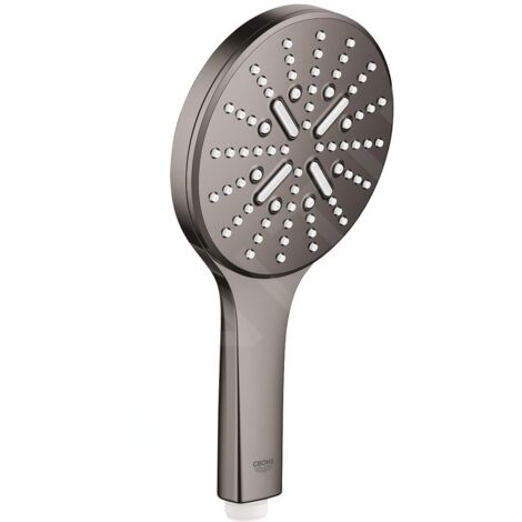 Grohe – Douche de tête 130mm – 3 jets Rain, Jet, Active – Débit 9,5 l/min – Finition Hard Graphite – Système de fixation universelle