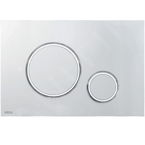 Plaque de commande chrome mat avec contours chrome brillant, double touche (M772) (1/3)