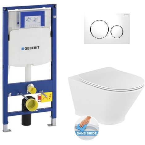 Geberit Pack WC Bâti-support Cuvette SAT rimless fixations