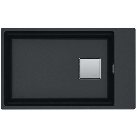 Franke – Évier en fragranit 1 bac réversible 76x46 cm – Couleur onyx – Montage sous plan – Trop-plein caché – Bonde easy click