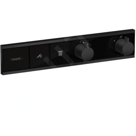 RainSelect Module thermostatique encastré avec 2 fonctions, Noir mat (15380670) (1/3)