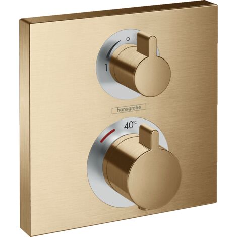 Hansgrohe – Robinet thermostatique encastré 2 sorties – Débit 26 l/min – Sécurité à 40°C – Limiteur de température réglable – 15714140