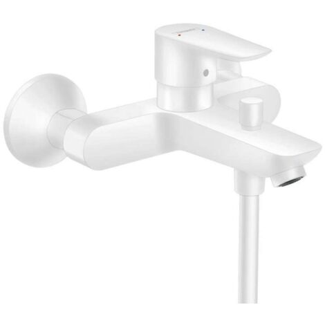 Hansgrohe – Mitigeur thermostatique de baignoire blanc mat – Entraxe 150 mm – Débit 19,2 l/min – Compatible chauffe-eaux instantanés – 71740700