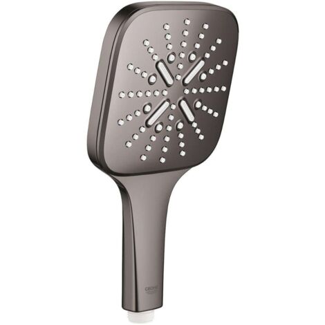 Grohe – Pommeau de douche 130mm – 3 jets Rain, Jet, Active – Débit 9,5 l/min – Finition Hard Graphite – Technologie EcoJoy - 26582A00
