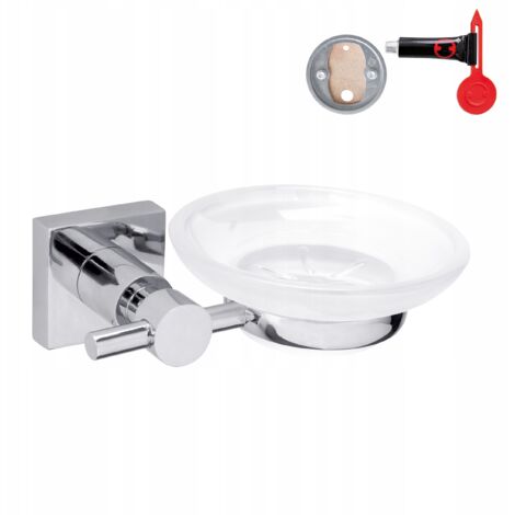 Porte-savon en verre à suspendre SANS PERÇAGE tesa Hukk (1/5)