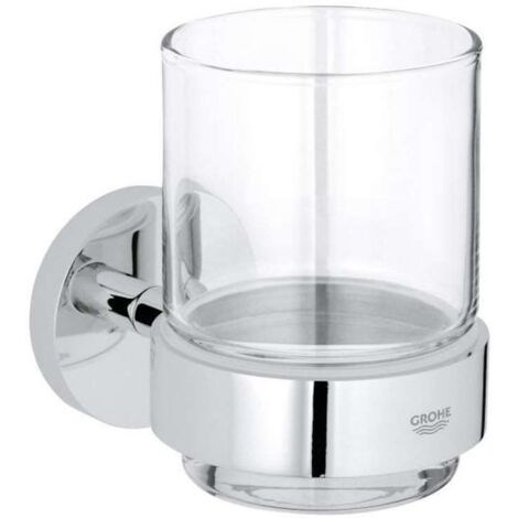 Porte-savon en verre et métal chromé – Fixation dissimulée – Finition GROHE StarLight – 40447001