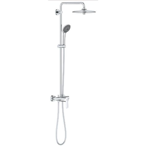 Grohe – Colonne de douche mécanique avec mitigeur monocommande – Douche de tête 260mm avec 3 jets – Bras orientable 450mm – Débit 9.5L/min – 27684001