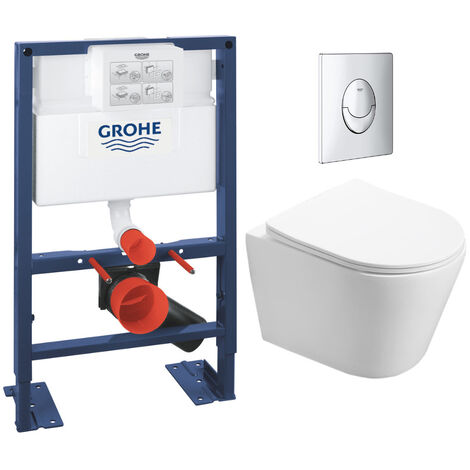 Grohe Pack WC Bâti autoportant + WC sans bride SAT Brevis +